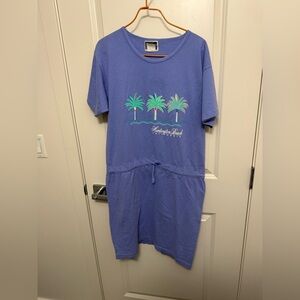 Catchin Rays Purple Palm Tree Graphic Cotton Dress in size Medium